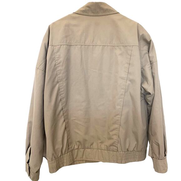 London Fog Bomber Jacket 40L Mens Gray Rain Removable Plaid Flannel Lining Zip - Picture 2 of 14